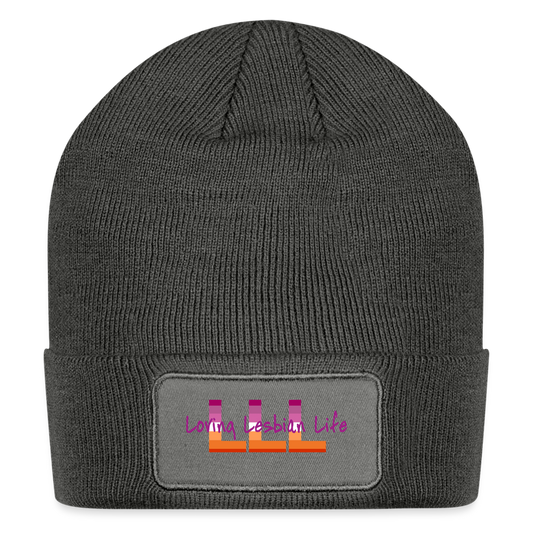 LLL Patch Beanie - charcoal grey